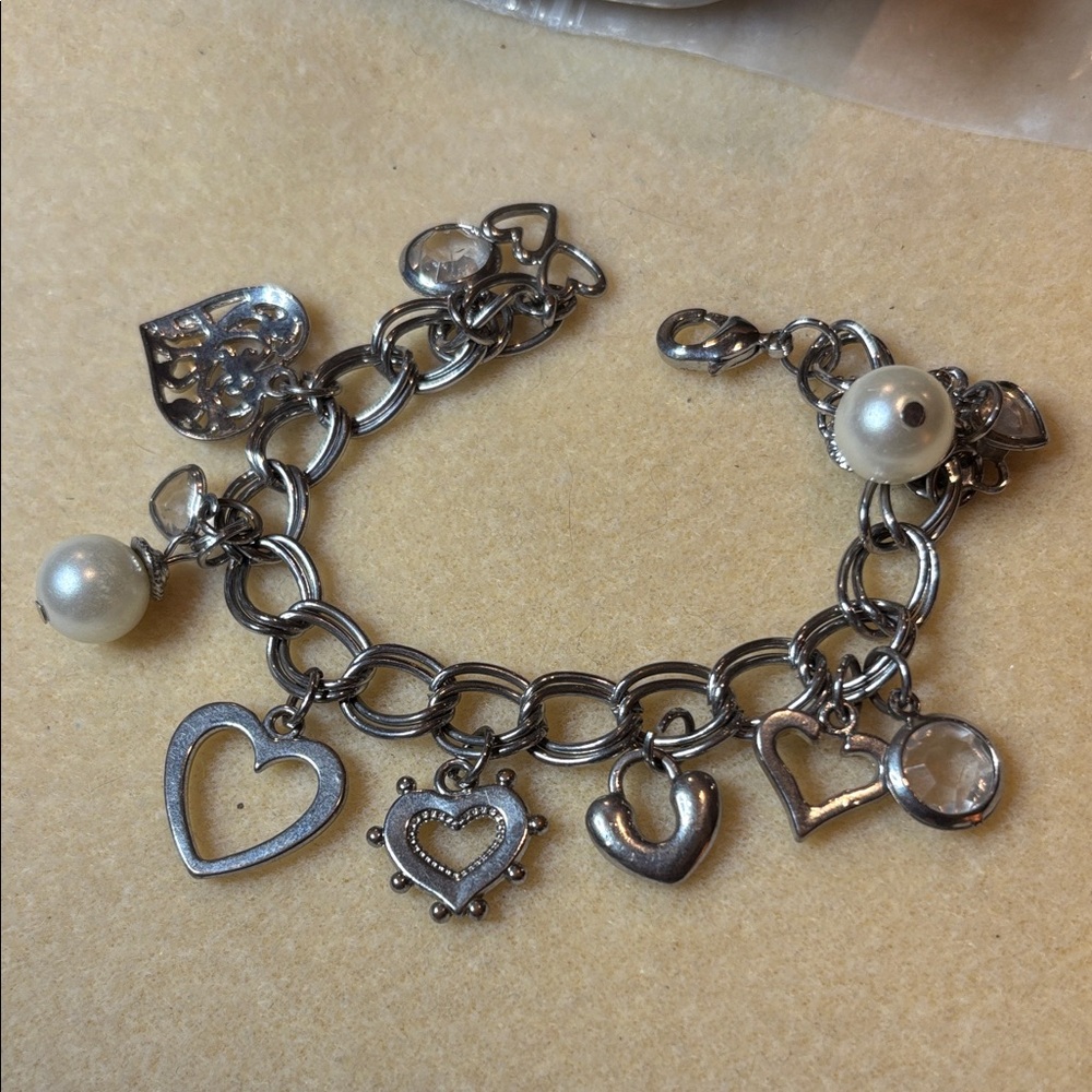 Silver Heart Charm Bracelet